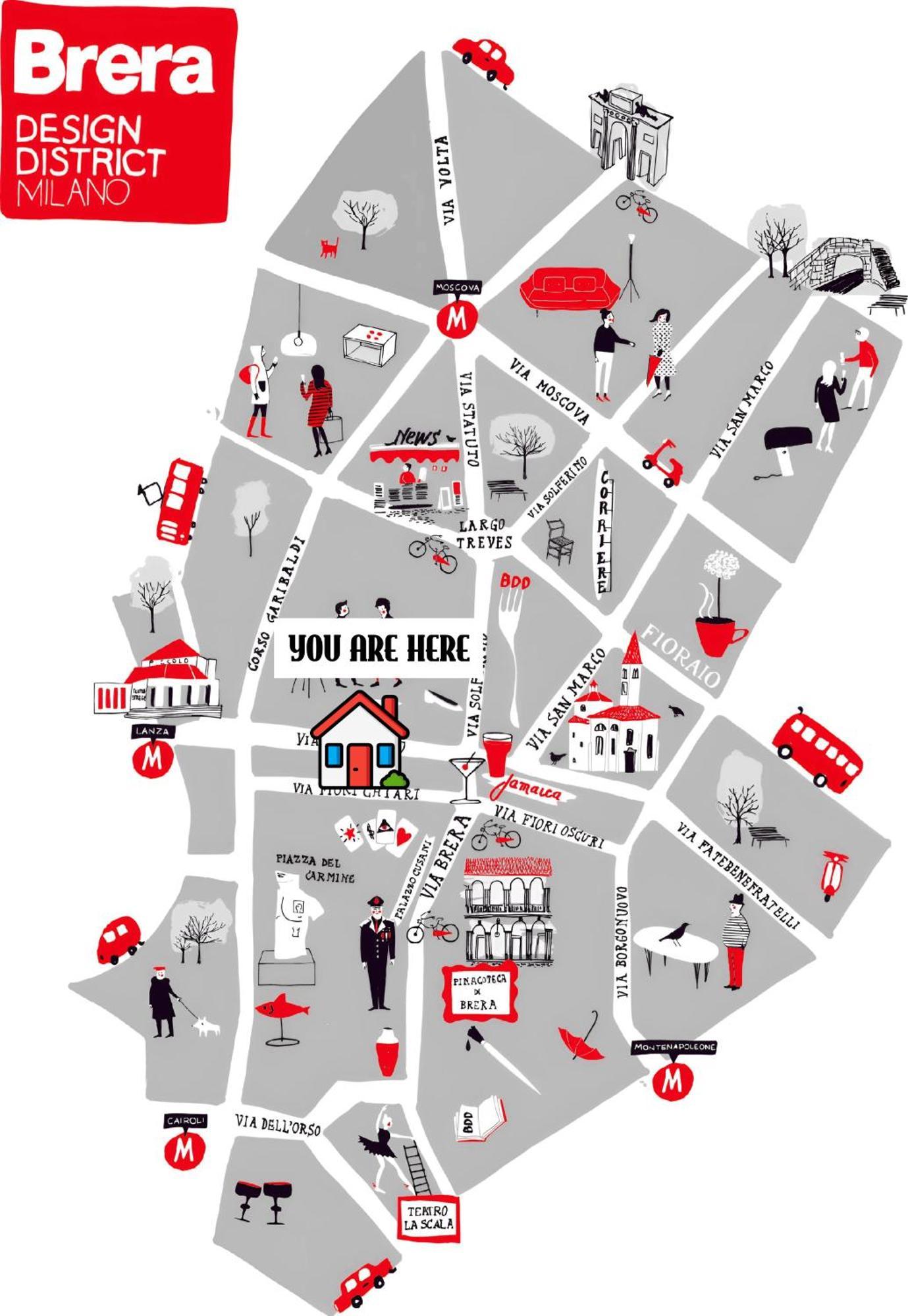 Brera Vip Spotlight - Brera - Duomo - Castello Sforzesco - Lanza Metro M2 Lägenhet Milano Exteriör bild